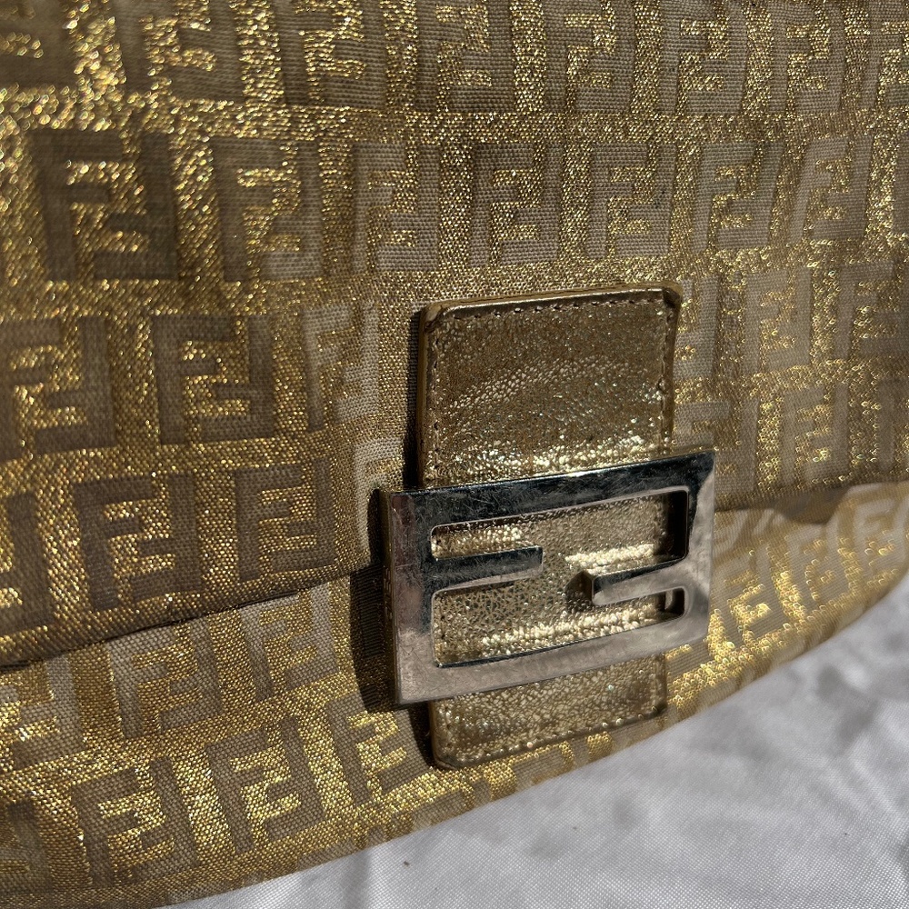 FENDI Gold and Silver Glitter Handbag